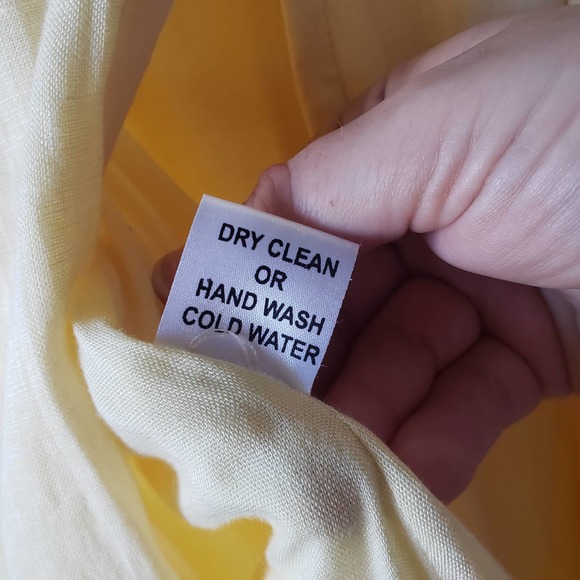 At Dawn Yellow Linen Wrap Dress NWT Extra Small - Picture 4 of 13